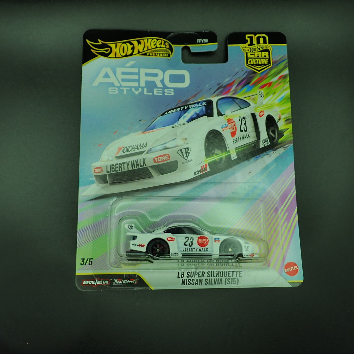 Hot Wheels Aero Styles LB Super Silhouette Nissan Silvia S15 1:64, front of card