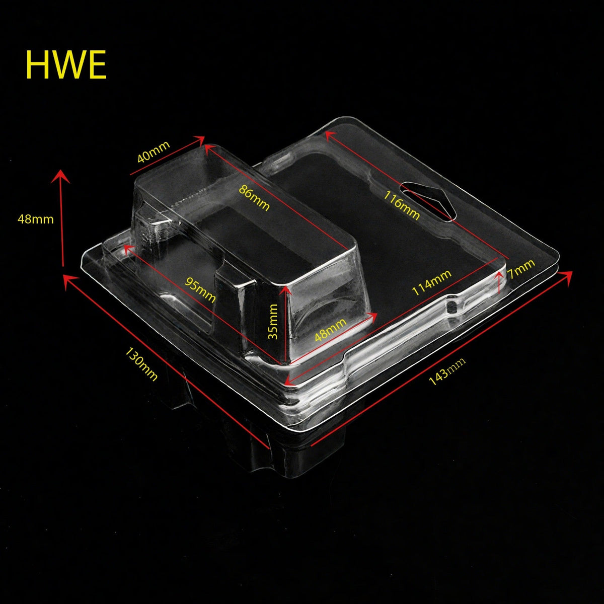 Hot Wheels Short Card Protector Case, empty case shown with dimensions