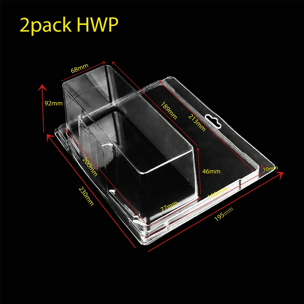 Hot Wheels Premium Protector Case 2 Pack, empty case shown with dimensions