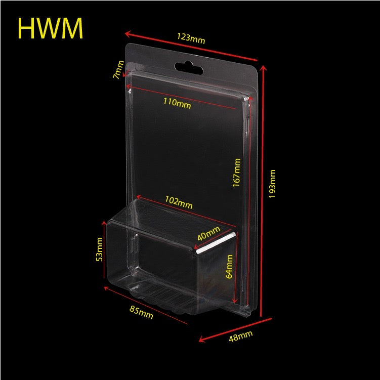 Hot Wheels Mainline Protector Case, empty case shown with dimensions